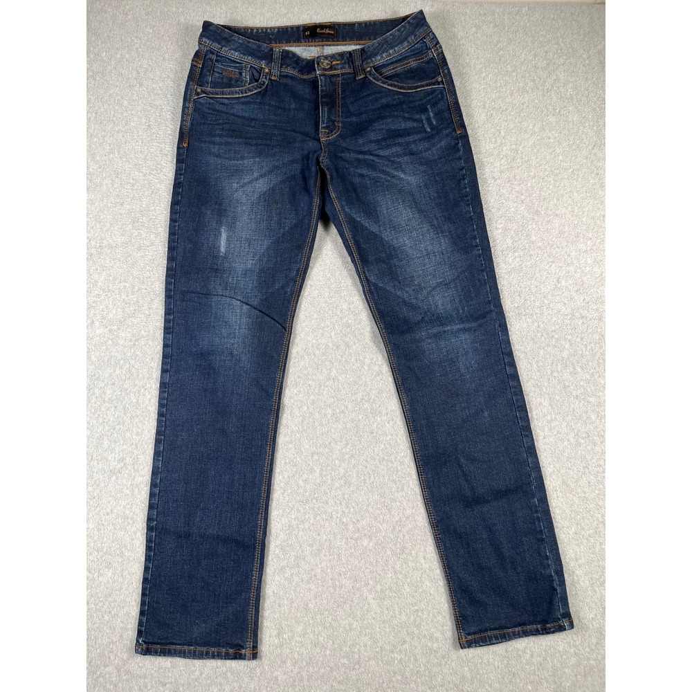 Earl Jean Womens Straight Leg Indigo Blue Denim Jeans Size 82 US 12 32 Waist